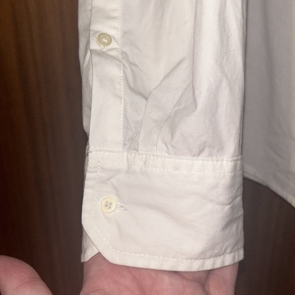 Maybe worn once, GAP tailored white button up shirt with tiny hole on right cuff - Picture 3 of 11